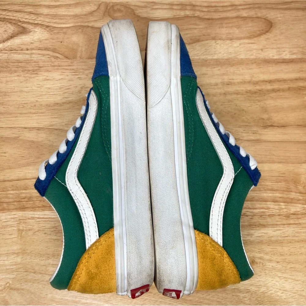 Vans Off The Wall Sneakers M5/W6.5 Suede Canvas Blue Green Yellow Skate Street